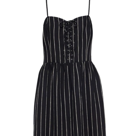 NWT REFORMATION Serena Linen Midi Dress in Sinatra Stripe size 18 - Picture 5 of 6